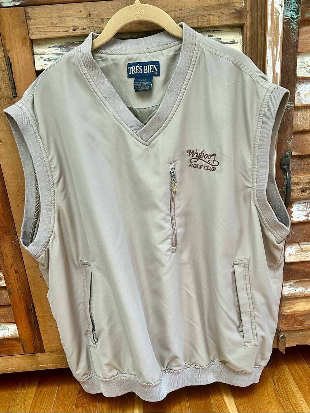 Men's Sleeveless Golf Vest in Light Taupe - Wyboo Golf Club